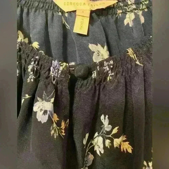 Rebecca Taylor Francine Floral Print Silk Top - Picture 5 of 9